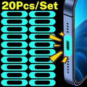 20/5Pcs 빛나는 충전 포트 보호 필름 커버 -C 스티커 아이폰 호환 삼성 호환 전화