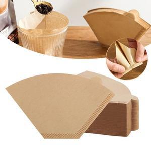 100개입 커피 필터 일회용 원뿔형 종이 천연 무표백 4-6컵 메이커용
