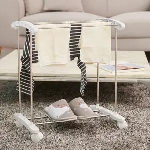 1인 가구 원룸 빨래건조 바퀴 이동식 미니건조대/세탁건조대/폴딩/스테인리스/공간활용/빨래/건조/실내/접