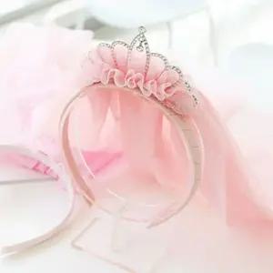 프린세스 티아라 헤어밴드 파티왕관 티아라 진주베일 헤에밴드 생일파티