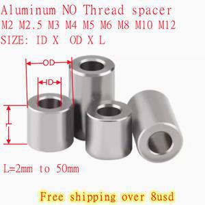 평와샤 알루미늄 플랫 와셔 개스킷 라운드 무 스레드 스탠드오프 스페이서 부싱 M2 5 M3 M4 M5 M6 M8 M10 M12 로트당 개 20