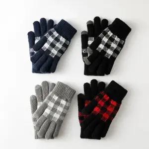 공용 체크 패턴 터치 장갑 URD-413 터치장갑 겨울장갑 스웨이트장갑 토끼털장갑