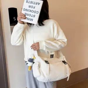 남녀공용 캔버스 크로스백 캐주얼 데일리 외출용 미니숄더백 미니토트백 버킷백 데일리백