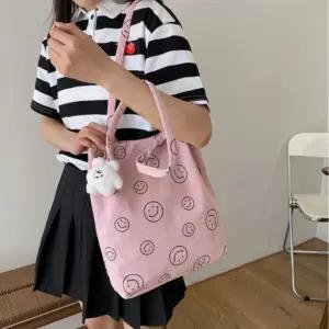 스마일 키링 코듀로이 숄더백 JSC-d0153