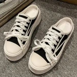 여자 통굽 키높이 효과 캐주얼 뮬스니커즈 뮬캔버스 여성뮬 뮬스니커즈 여성단화