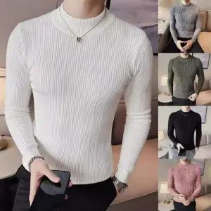 니트 빈티지 이너 솔리드 남성패션 폴라티 봄가을 긴팔 반폴라 티셔츠 DL3