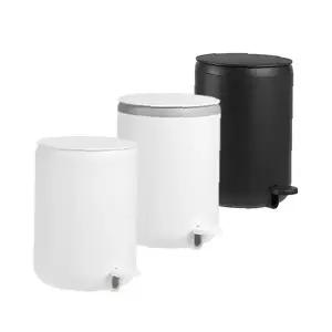 페달 휴지통 5L 욕실 주방 침실 조용한 뚜껑 원터치 발판식 쓰레기통 소형