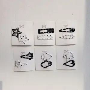 화이트블랙 도트 똑딱핀