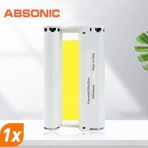 Absonic 1 개 잉크 호환 카트리지 호환 Selphy CP1500 Canon 포토 프린터 호환 KP108IN 6 인치
