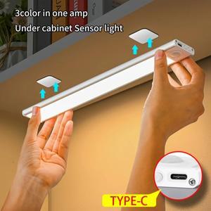 LED 모션 센서 라이트 야간 조명 무선 USB 캐비닛 아래 주방 침실 옷장 실내