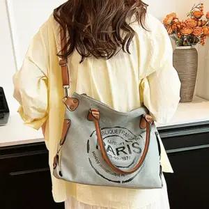 여성 캔버스 크로스 숄더 백 대학생 가방 그레이블랙 보부상가방 휘뚜루마뚜루