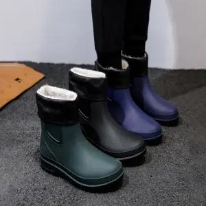 남성 3컬러 겨울 기모내피 탈부착 레인부츠 털장화 남자장화 남성장화 남성레인부츠