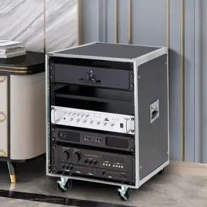 음향 랙 케이스 도어 녹음실 선반 12u 하드 마이크 이동식 이펙터 보관함