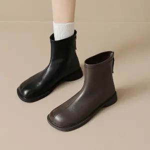 여성용 빈티지 봄가을 스타일 부츠 단화 신발 워커힐 슬림 앵클부츠 워커 M스포3