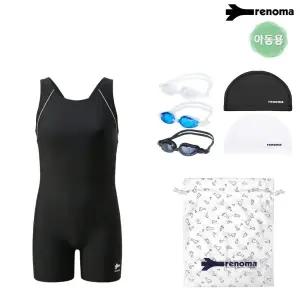 [롯데백화점]레노마 여아동 3부 반신수영복 수경수모 세트 GS2G865SET_BK