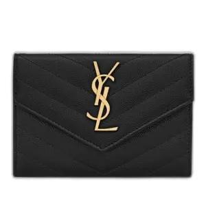 모노그램 로고 퀼팅 스냅 플랩 지갑 414404BOW01 1000 NERO