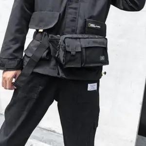 [패션] 남성 웨이스트백 멀티포켓 스트랩 힙색 러닝가방 크로스백