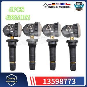 433MHZ TPMS 타이어 센서 4PCS 13598773 캐딜락 CT6 SRX 시보레 말리부 오펠 볼트 비바 압력 모니터 시스템