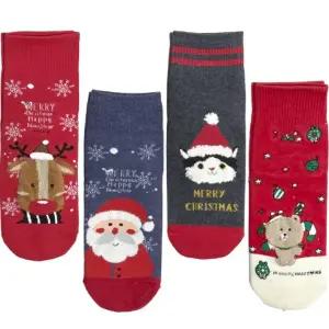 오키도키 크리스마스 부클 자수 양말 4개 패션중목 캐주얼