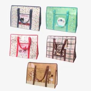 영스타 타포린 백 중형/지퍼 가방 부직포 방수 피크닉 이사 이불 리유저블 쇼핑 여행 보조 소풍 물놀이