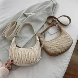 여성용 심플 여름용 반달 숄더 크로스백 가방 데일리 숄더백