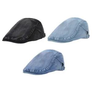캐주얼 청 베레모 조절스트랩 빈티지 사계절 데님모자 캡 카페알바 니트