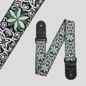 자카드 문양 기타 일렉기타 스트랩 - C 그린/무늬/어깨끈/멜빵/멜방/끈/통기타/용/베이스/쟈가드/자가드