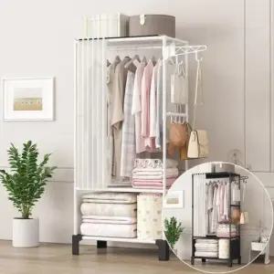 [생활] 커튼 시스템 스탠드 옷걸이 행거 선반 이동식 헹거