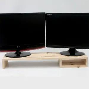 삼나무 원목 800 와이드 BOX 모니터 받침대 우드 삼받침대