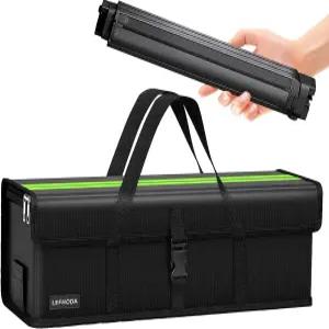 LEFHODA 방화 전기 자전거 배터리 가방 케이스 최대 1400°C까지 6겹 보호 방수 및 방폭 대용량 리포 안전
