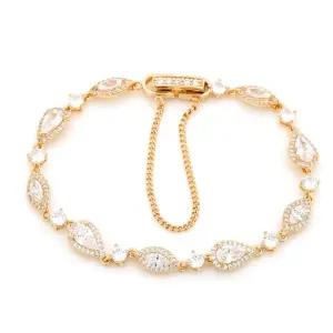 포인트팔찌 GP 블링 물방울 큐빅 체인 골드 패션 팔찌 14K