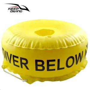 프리다이빙 노란색 PVC 부표 다이버 위치 표시용 SMB 안전 수상용품 수영 연습용 부이 물놀이용 부표 부력 표시 장비