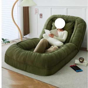 접이식 패브릭 리클라이너 소파베드 간이 185CM 1인용 그린 매트 침대