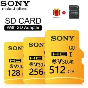 소니 마이크로 TF SD 카드 메모리 128GB 클래스 10 U3 플래시 비디오 어댑터 포함 휴대폰 카메라 차량용 DV