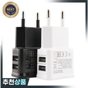 5V 2A USB 충전기 듀얼 휴대 전화 EU 플러그 전원 어댑터 벽 충전 삼성 호환 Xiaomi 화웨이