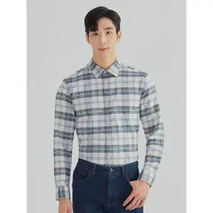 [올포유] [모델착장] 남성 코튼 체크 셔츠 AGBSL7411-102_G