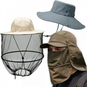 여성 방충 모자 밀리터리 캠핑 자외선 남성 방충 모자 등산 가리개 방충망 사파리 햇빛 활동 야외 넓은