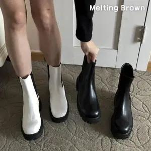 [멜팅브라운] 여성 캐주얼 청키굽 첼시부츠 2color (10975449A)