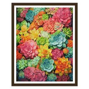 실십자수 꽃 입체느낌 75x95cm 면사 도안 세트 자연 패키지 3가닥자수