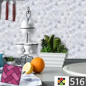 욕실 주방 벽면 장식 육각형 패턴 회색 톤 모자이크 셀프 인테리어 접착 시트