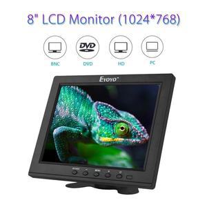Eyoyo 8 인치 HDMI 모니터 1024x768 해상도 디스플레이 휴대용 4:3 TFT LCD 미니 HD 컬러 비디오 화면