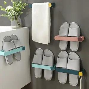 타월걸이 부착식 현관 욕실 슬리퍼 거치대 실내화 화