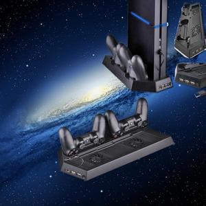 호환 올인원 듀얼 쿨러 팬 냉각 스테이션 수직 스탠드  2 컨트롤러 충전 독 플레이스테이션 4  PS4 용