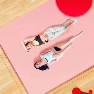 대형 스트레칭 요가매트 헬스장 보라 매트+가방 2인용 필라테스 세트 매트가방 운동