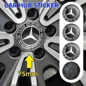 4개 75mm 휠 센터 캡 림 허브 커버 배지 로고 A1674015900 액세서리 블랙 위트 메르세데스 벤츠 호환용