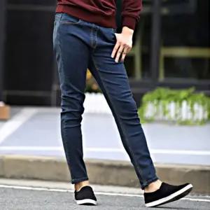 남성 허리밴딩 슬림핏 스판 청바지 조절끈 데님바지 fGZ6+8DVw