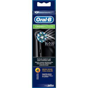 ORAL-B 정품 CROSSACTION 교체용 블랙 칫솔 칫솔용 전동 헤드, 리필, 더 4개 칫솔모, 많은 위한 100% 팩 제거를 각진 플라그 최대