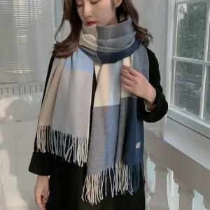 여성 모던 베이직 무드 인조 캐시미어 체크머플러