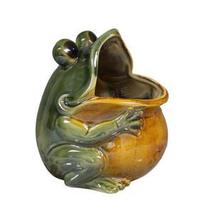 세라믹 개구리 소품 녹색 정리함 도자기 인테리어 행운