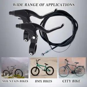 1쌍 MTB 자전거 브레이크 핸들 레버 V 브레이크/디스크 알루미늄 합금 와이어 포함
